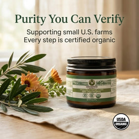 Greenstead Naturals application on hand illustrating easy melting and quick skin absorption
