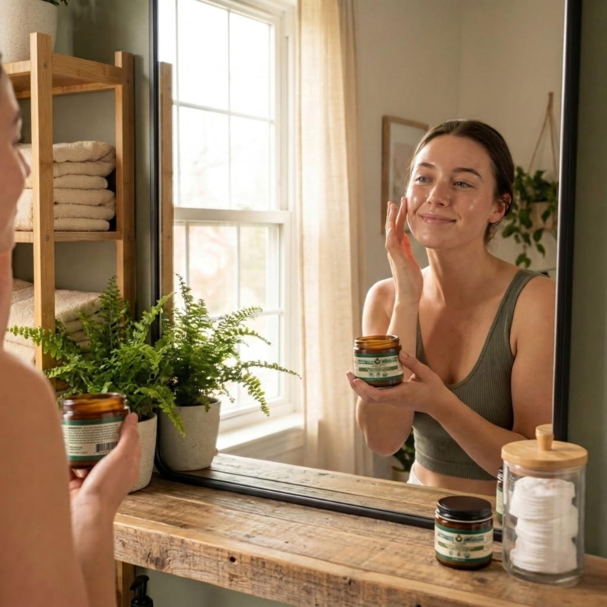 Greenstead Naturals herb infusion scene showing calendula and chamomile infusion for gentle conditioning