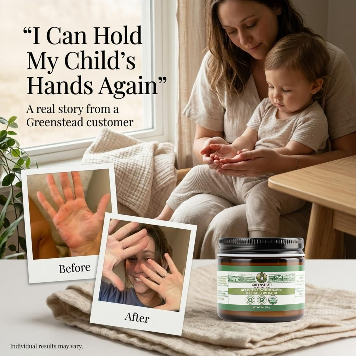 Greenstead Naturals ingredients flatlay with jojoba, cocoa butter, and herbs showing natural sourcing