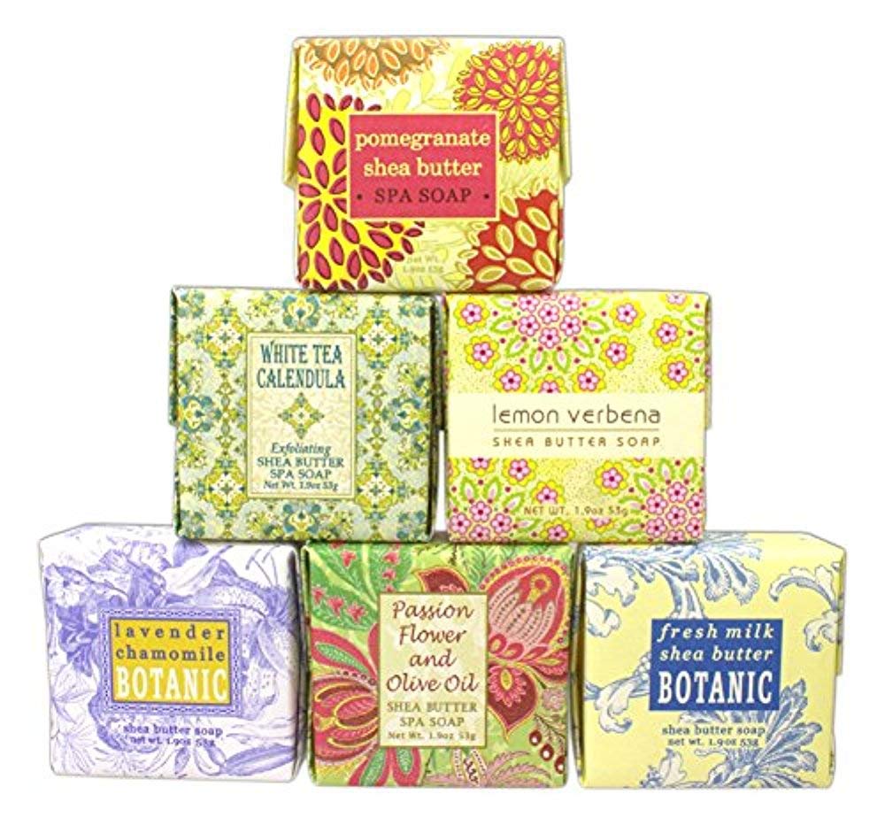 Greenwich Bay Trading Company soap bundle front view showing six scented bars, convenient variety