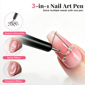GricelnSV dual-head X magnet in use creating precise French cat-eye tips