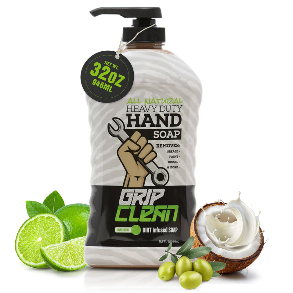 Grip Clean front bottle view showing label and benefits