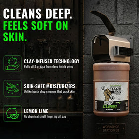 Close-up of Grip Clean pumice texture showing abrasive particles for grime removal