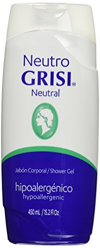 Grisi neutral shower gel front bottle showing label and gentle formula benefits