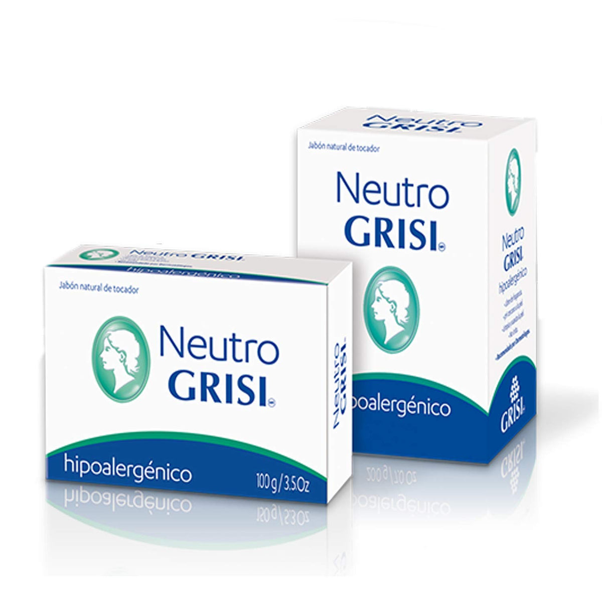 grisi neutral soap beside a travel tin and coins for scale, convenient portability benefit