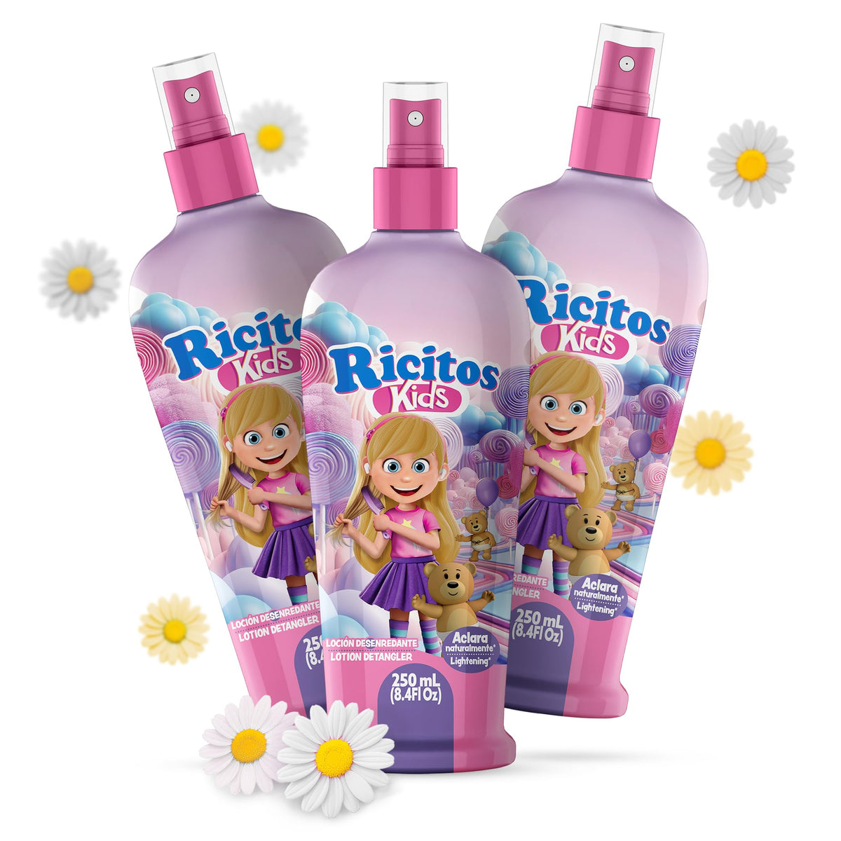Grisi Ricitos front bottle view showing child-friendly design and easy use