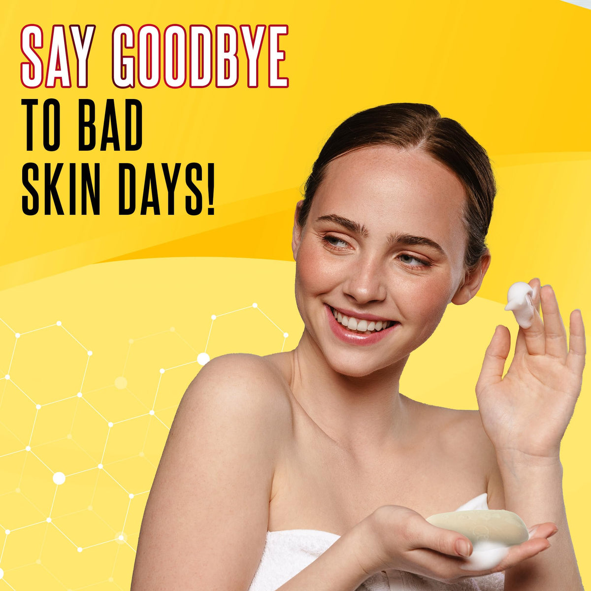 Grisi sulfur soap lather on face demonstrating gentle application and oil control