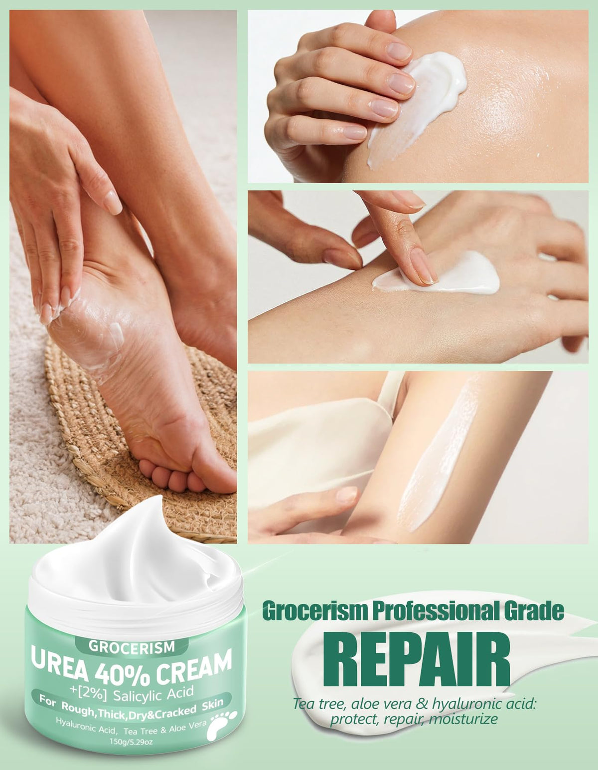 Grocerism before and after feet showcasing softer heels benefit
