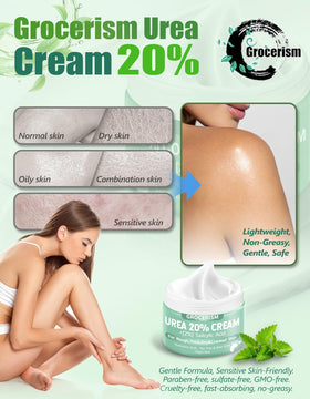 Grocerism cream applied to heel showing targeted softening and callus care