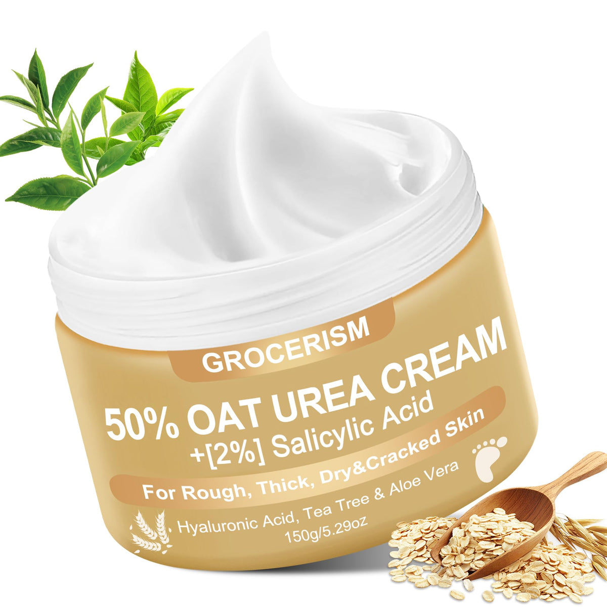 Grocerism front packaging showing 50% urea strength and product benefit