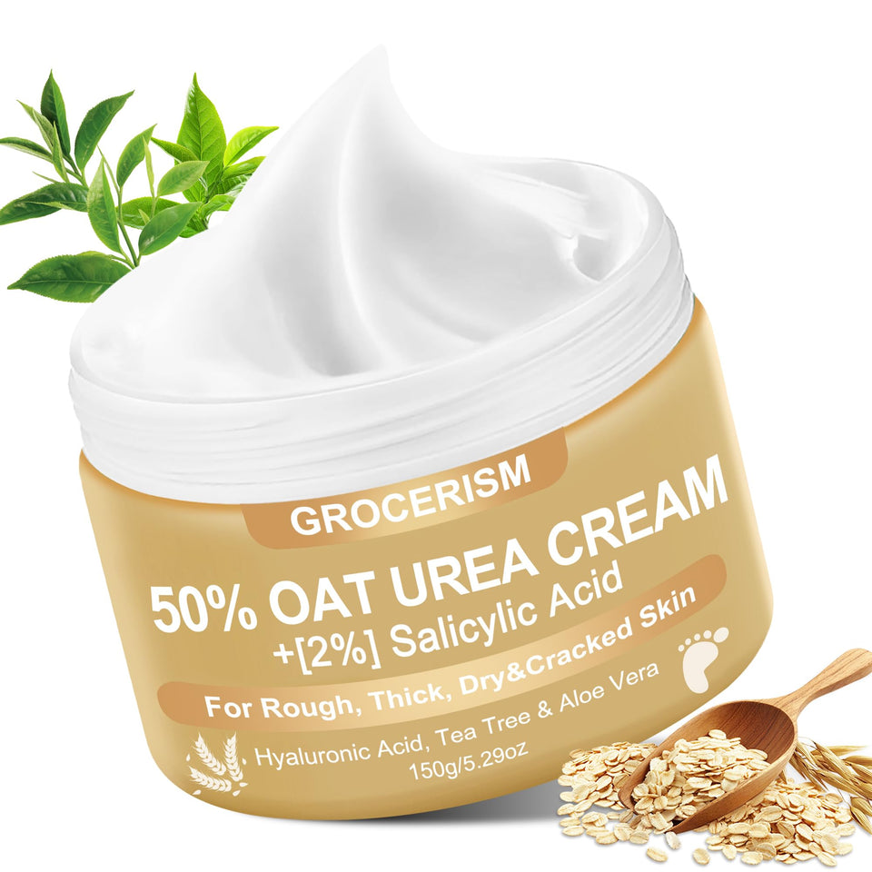 Grocerism front packaging showing 50% urea strength and product benefit