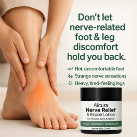 GROHESE Alcura used in foot massage, illustrating comfort and non-greasy finish