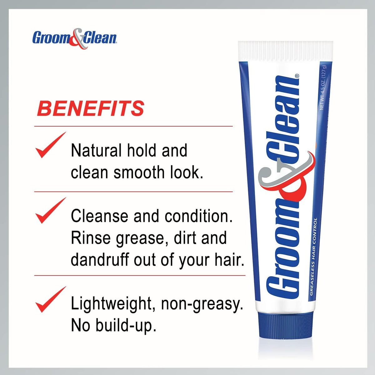 Groom & Clean tube in hand showing 4.5 oz size and portability