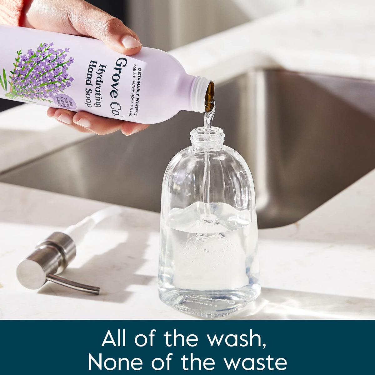 Grove Co. ingredients label close-up showing plant-based, transparent formulation benefit