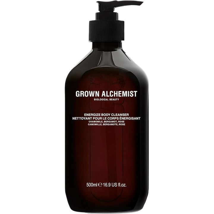 Grown Alchemist front label showing product name and 500 ml volume, clear identification and trust