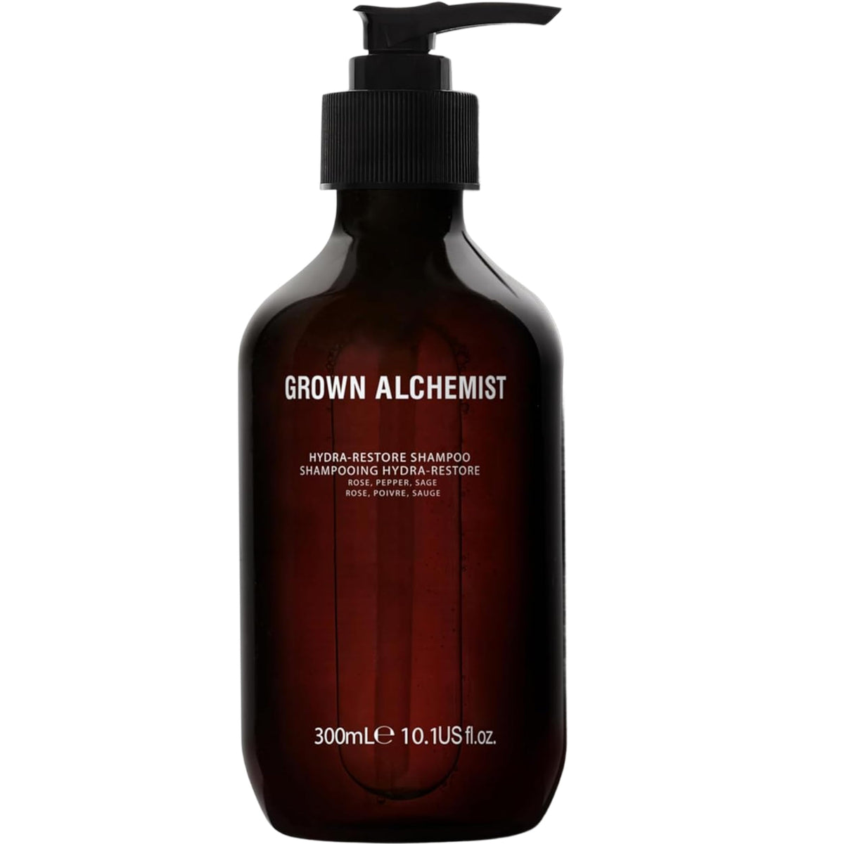 Grown Alchemist front packaging showing bottle and label benefits