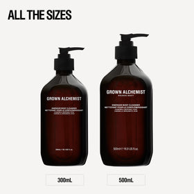 Grown Alchemist styled on bathroom shelf conveying clean-beauty lifestyle benefit