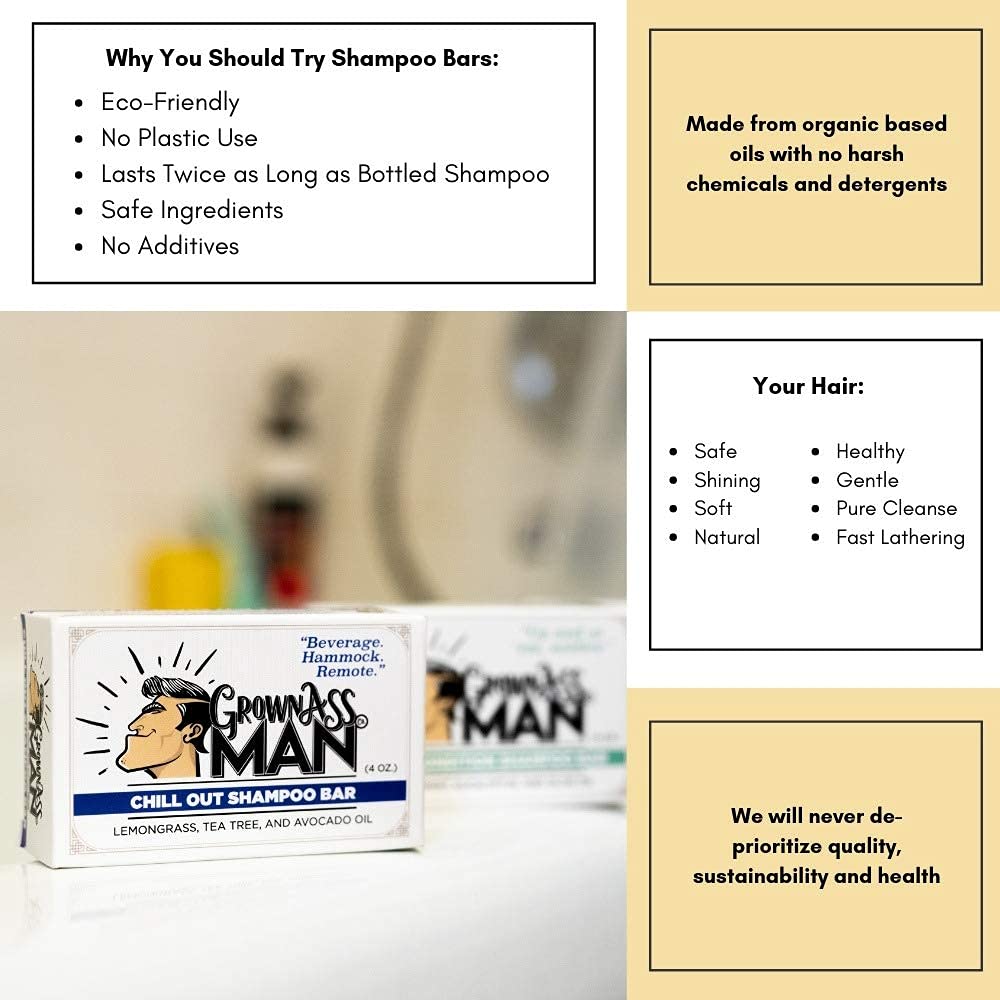 Grown Ass Man Co. beard wash demonstration showing tamed beard and conditioning benefit