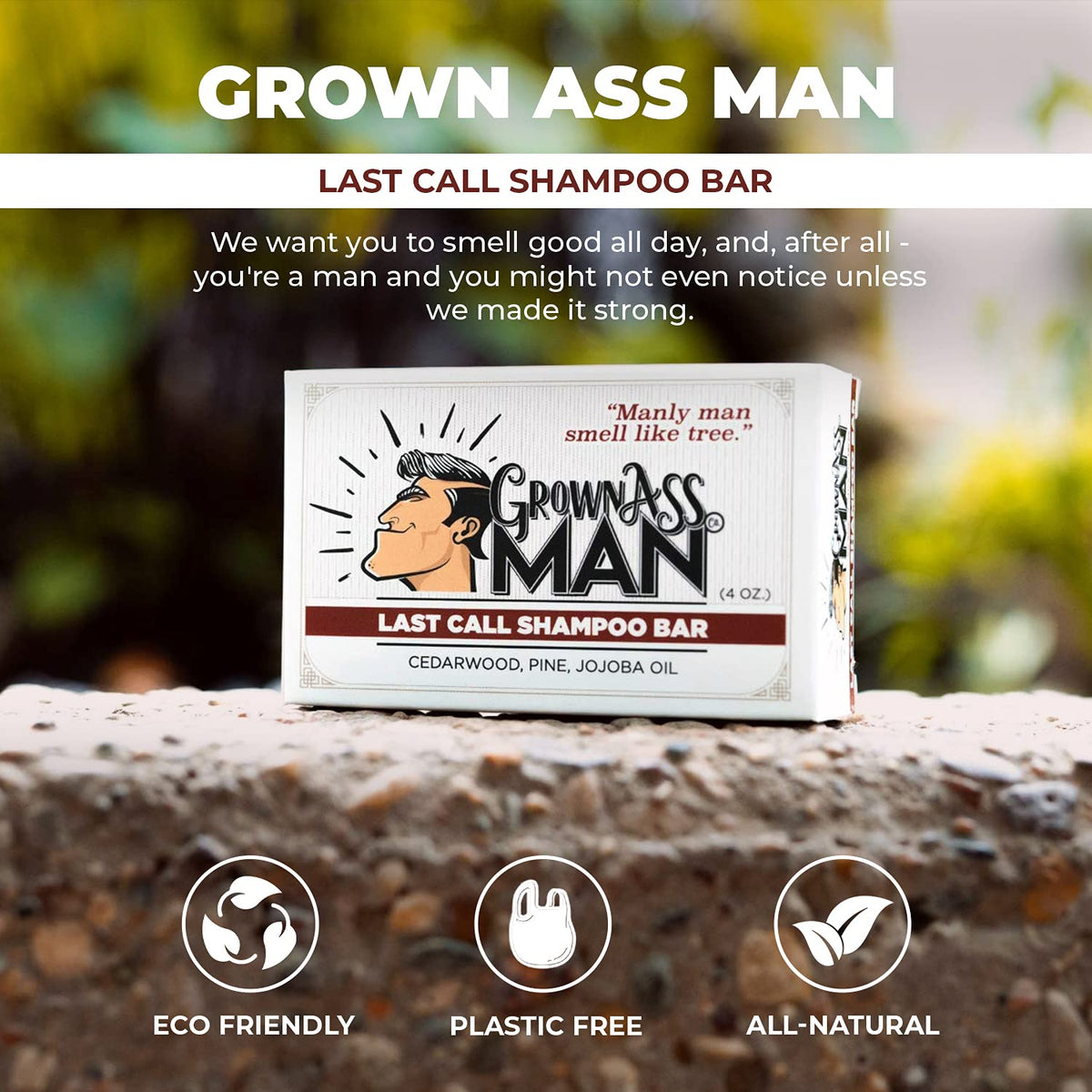 Grown Ass Man Co. close-up of bar lather and texture demonstrating rich, cleansing foam