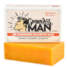 Grown Ass Man Co. Mister Sunshine front packaging showing label and bar benefits