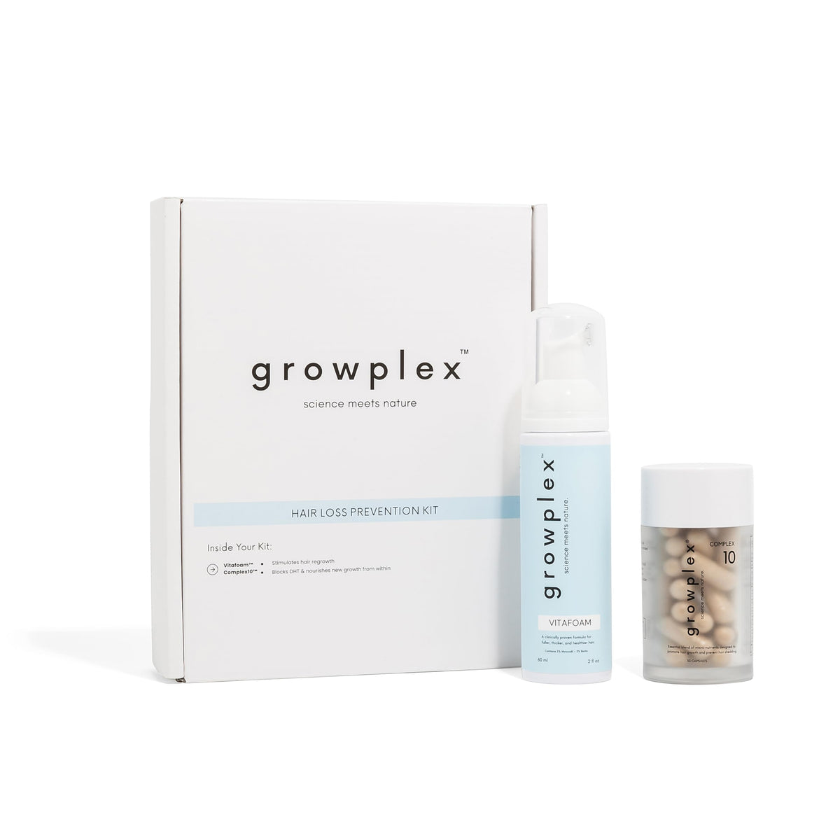 GROWPLEX front packaging showing both products and benefits