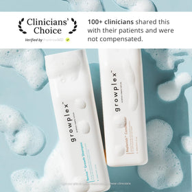 GROWPLEX shampoo and conditioner creating lather for clean scalp