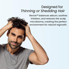 GROWPLEX shampoo in shower scene demonstrating refreshing use and cooling menthol