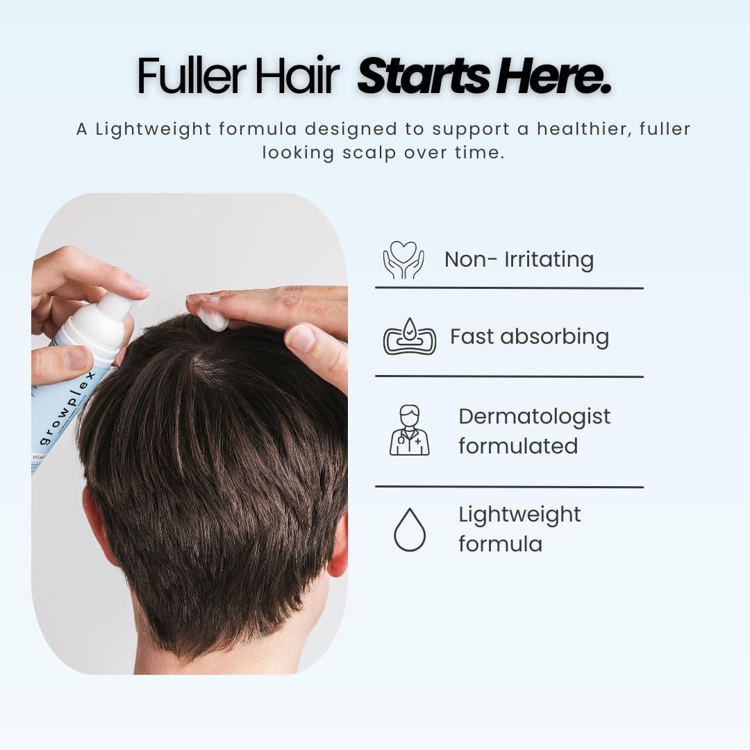 GROWPLEX in a bathroom routine setting showing easy daily use and quick dry