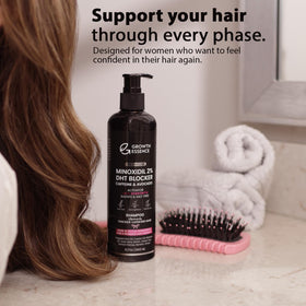 Growth Essence shampoo lather texture demonstrating rich foam and gentle cleansing benefit