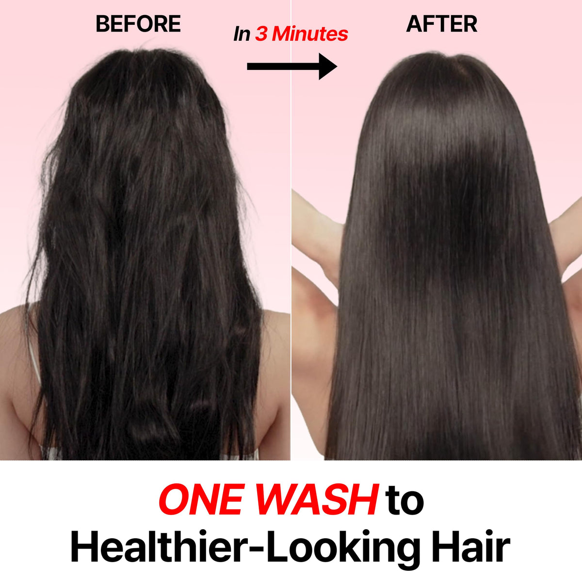 GROWUS being applied to wet hair for deep conditioning benefits