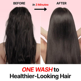 GROWUS being applied to wet hair for deep conditioning benefits