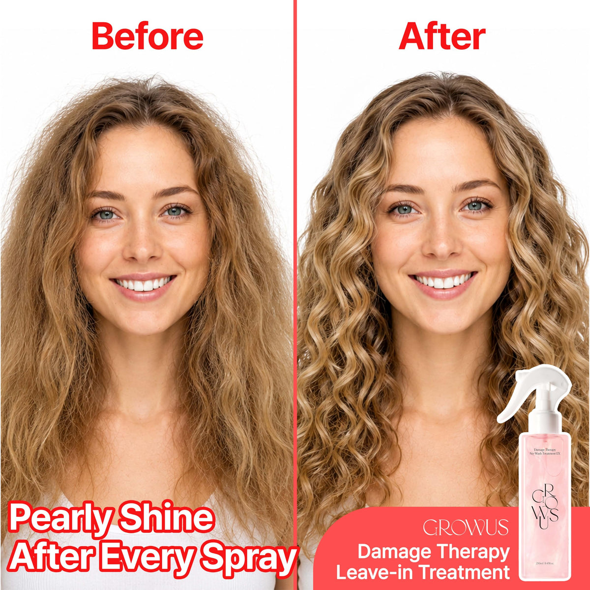 GROWUS pearl protein closeup highlighting strengthening benefit