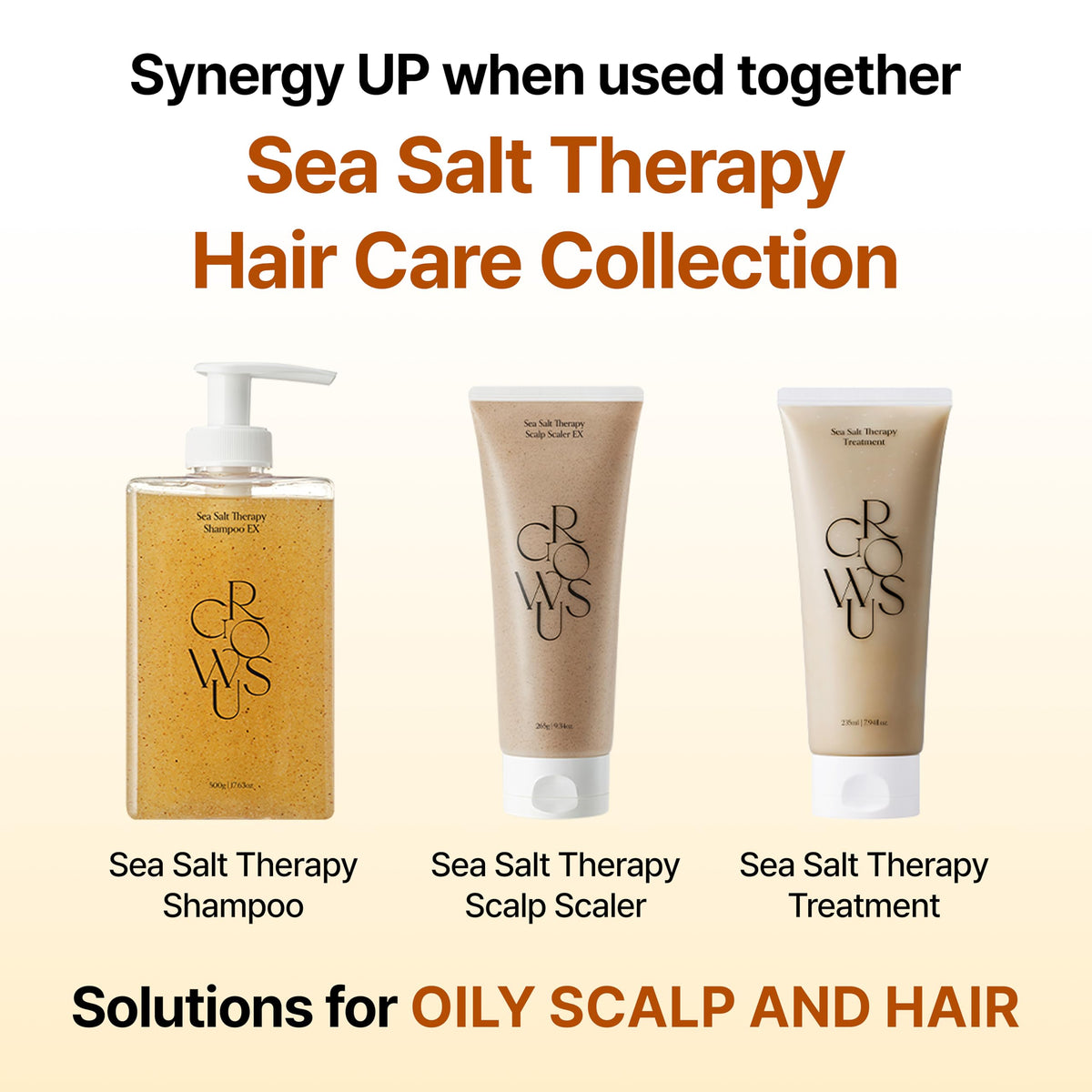 GROWUS shampoo and conditioner duo staged for a complete routine