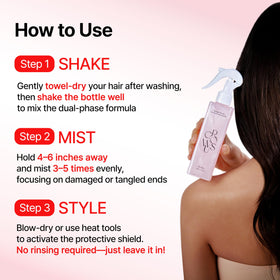 GROWUS styling session with blow dryer showing heat protection benefit