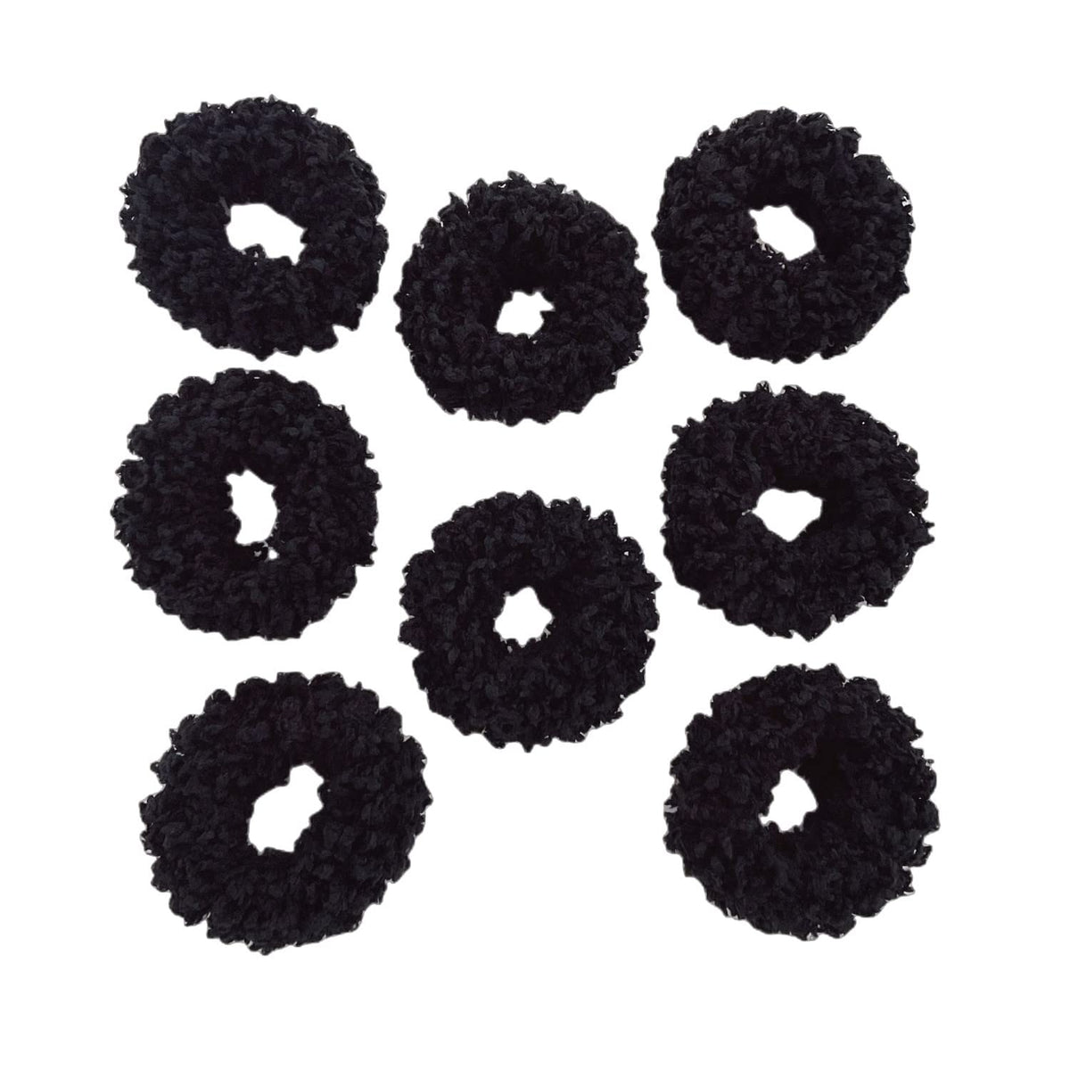 grutyopkn front packaging showing 8 black scrunchies and compact bag for easy gifting