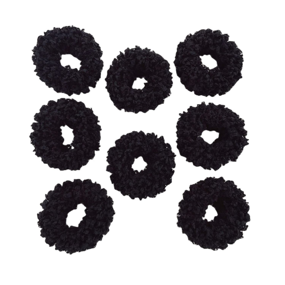 grutyopkn front packaging showing 8 black scrunchies and compact bag for easy gifting