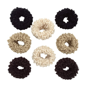 Grutyopkn front packaging showing eight multi-colored scrunchies and benefits