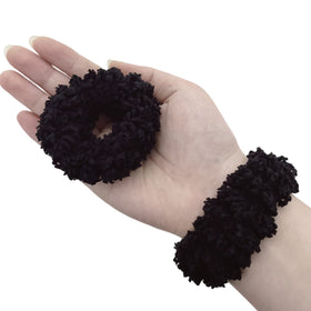 grutyopkn scrunchie next to ruler showing 6cm diameter and 23cm stretched size