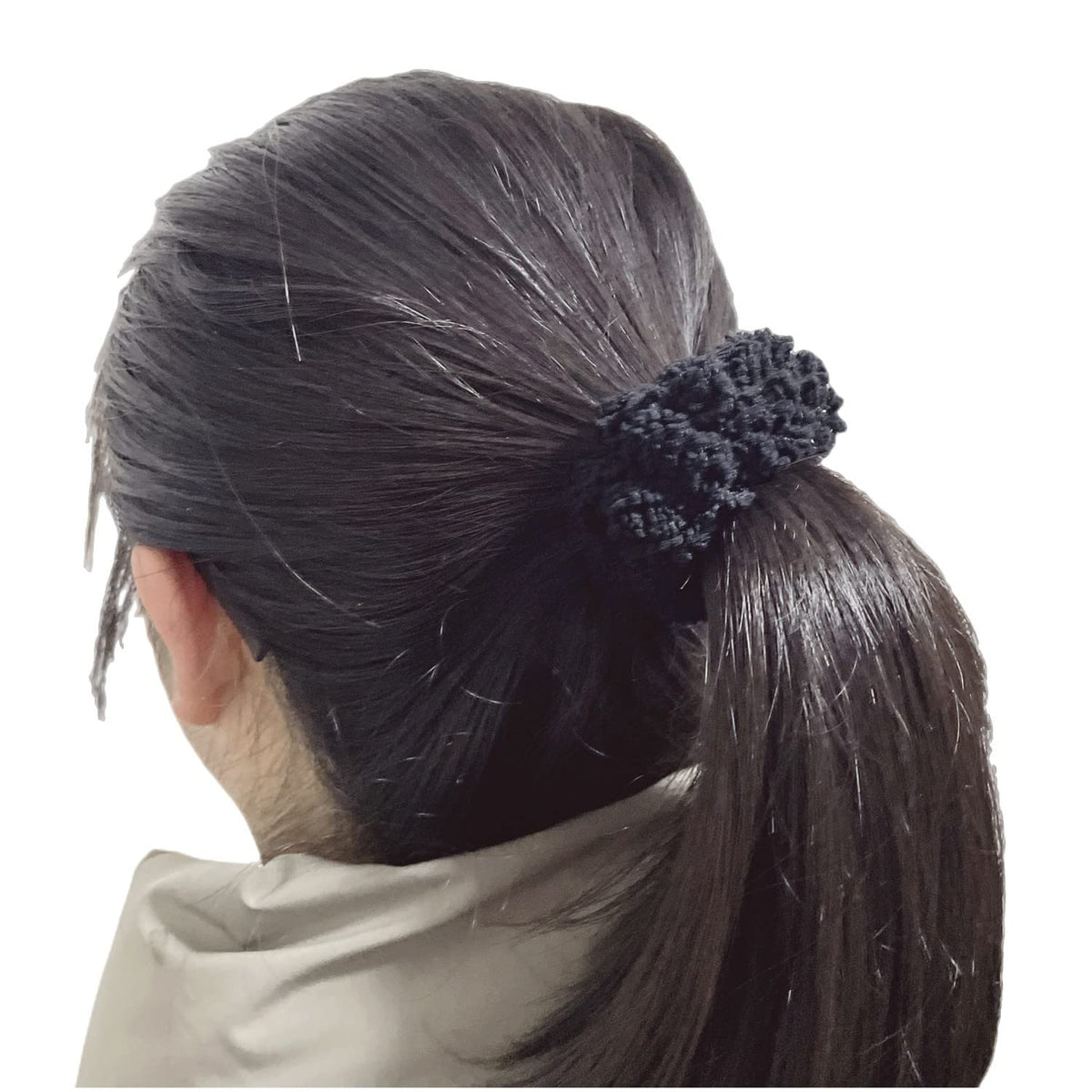 grutyopkn scrunchies on vanity with outfit showing versatile neutral tones