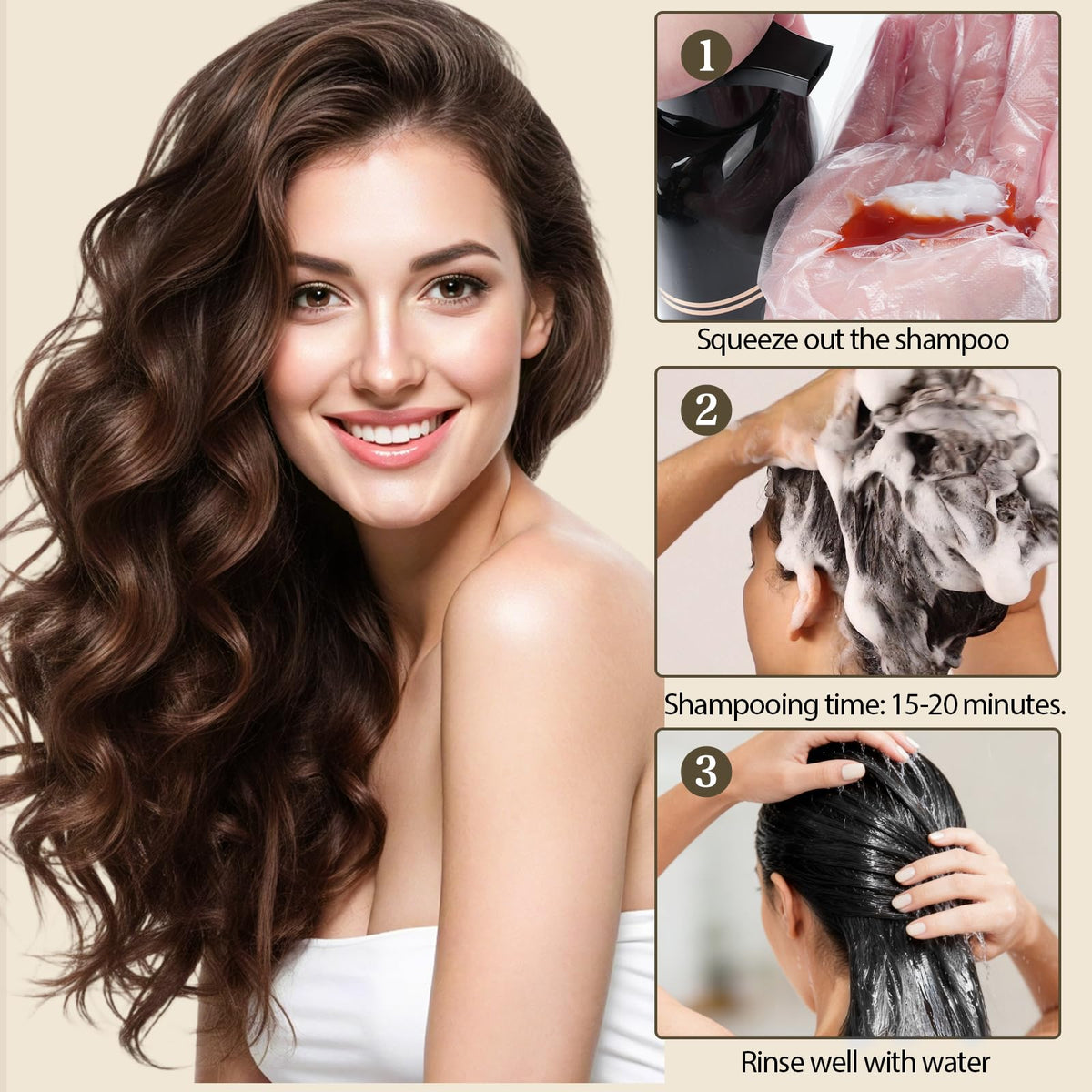 GRYFOX applying shampoo to wet hair illustrating easy at-home use