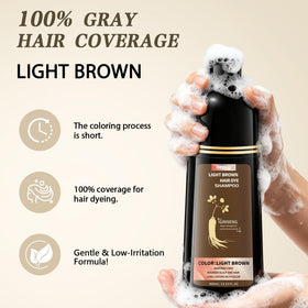 GRYFOX hair strand color swatch showing expected light brown shade accuracy