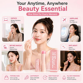 gtalmp using balm along neck and jawline to hydrate and improve skin appearance