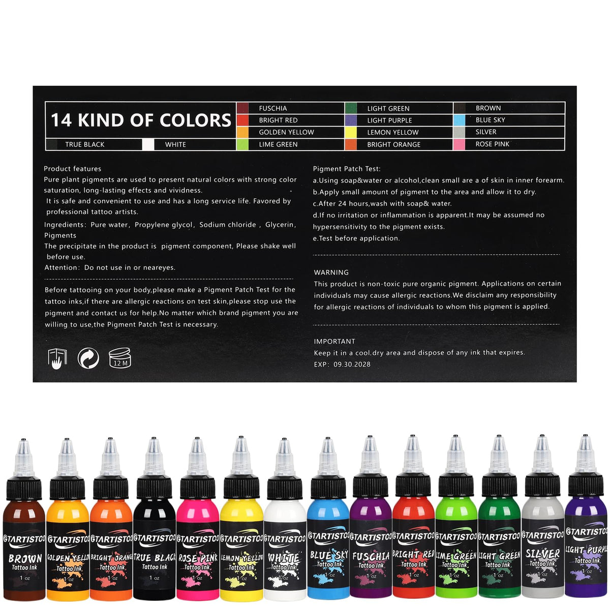 GTARTISTOO label and ingredient panel visible for product information benefit: informed choice