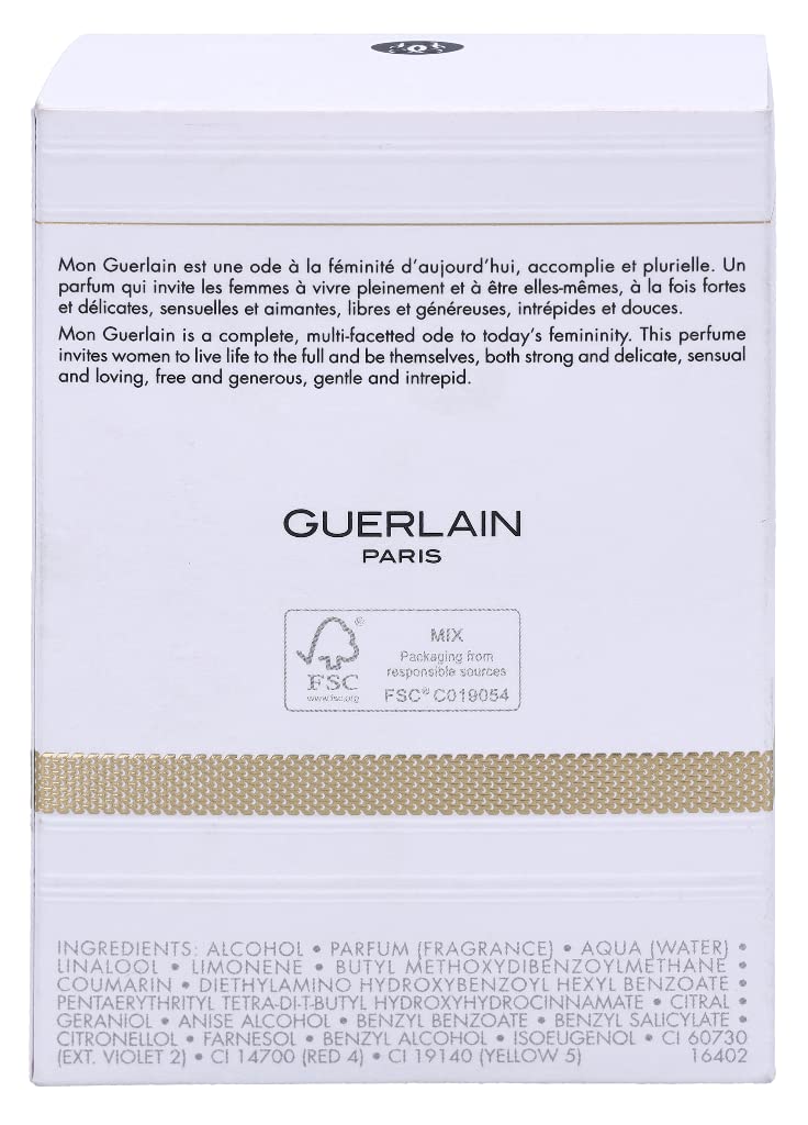 Guerlain Mon Guerlain displayed in boudoir setting suggesting luxurious daily use