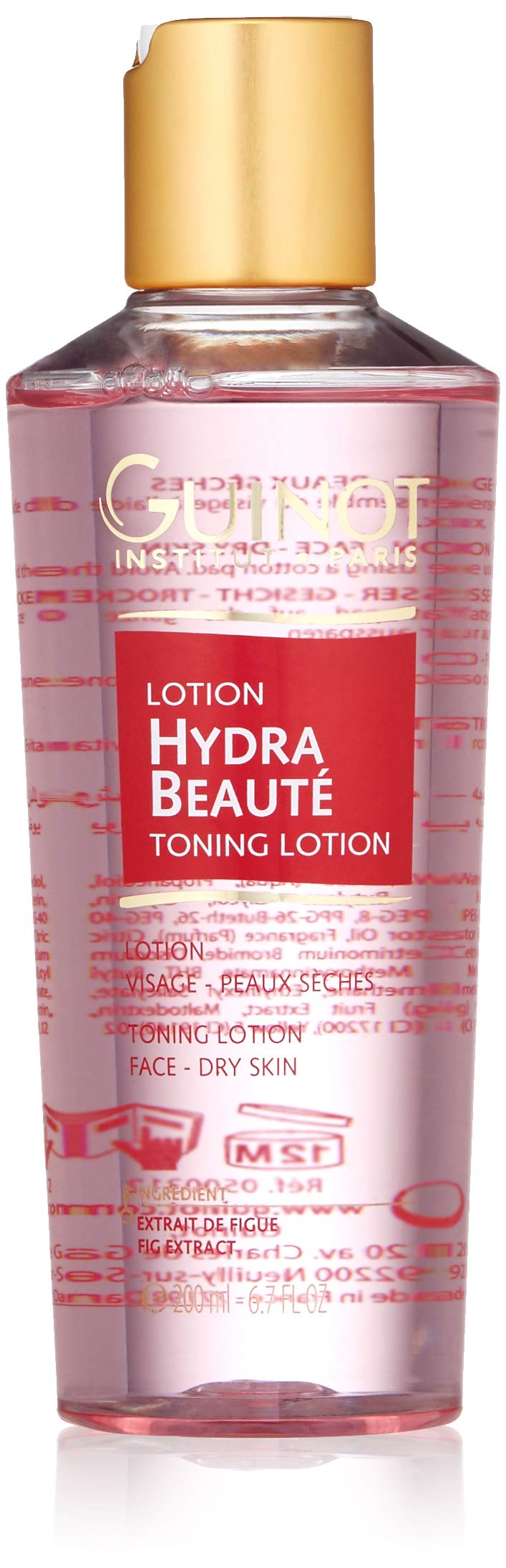 Guinot Hydra Beaute front bottle shot showing label and calming design for hydration