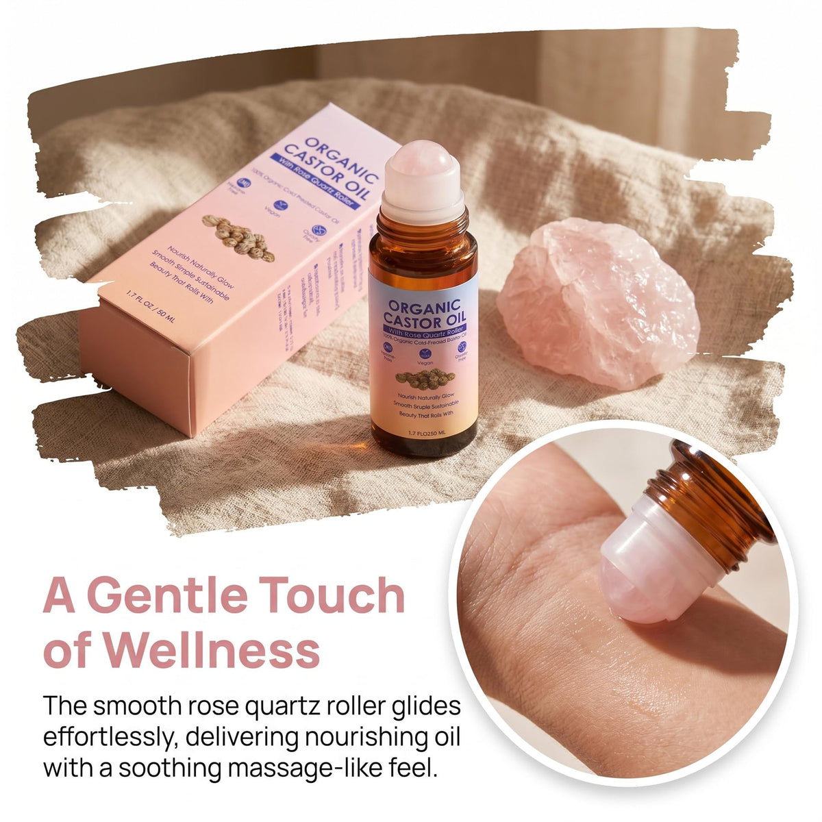 guluxly roller applying oil to brows for neat grooming and targeted nourishing care