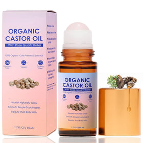 guluxly rose quartz roller front view showing compact bottle and label for travel convenience