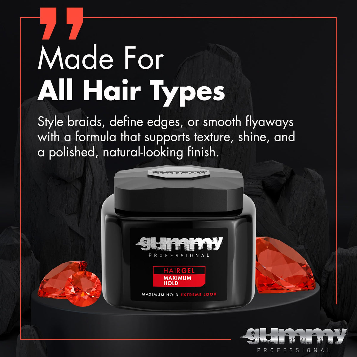 Gummy holding braided style detail showing reduced frizz and neatness