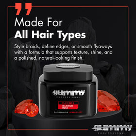 Gummy holding braided style detail showing reduced frizz and neatness