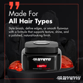 Gummy securing braids with no residue for neat braid hold benefit